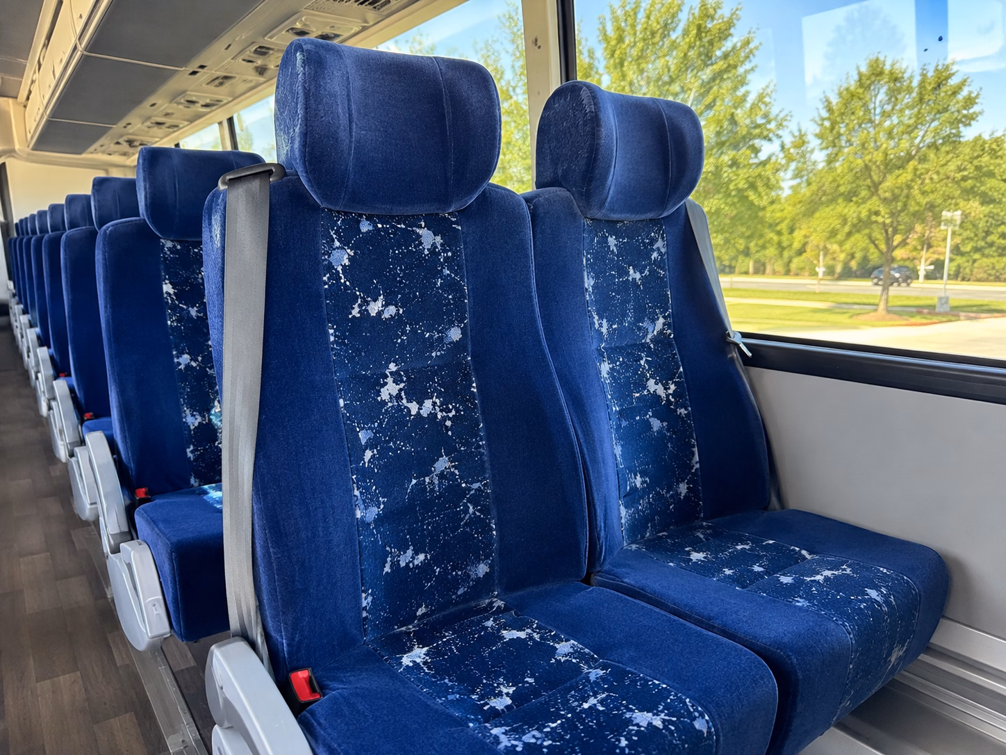 56 passenger charter bus inside