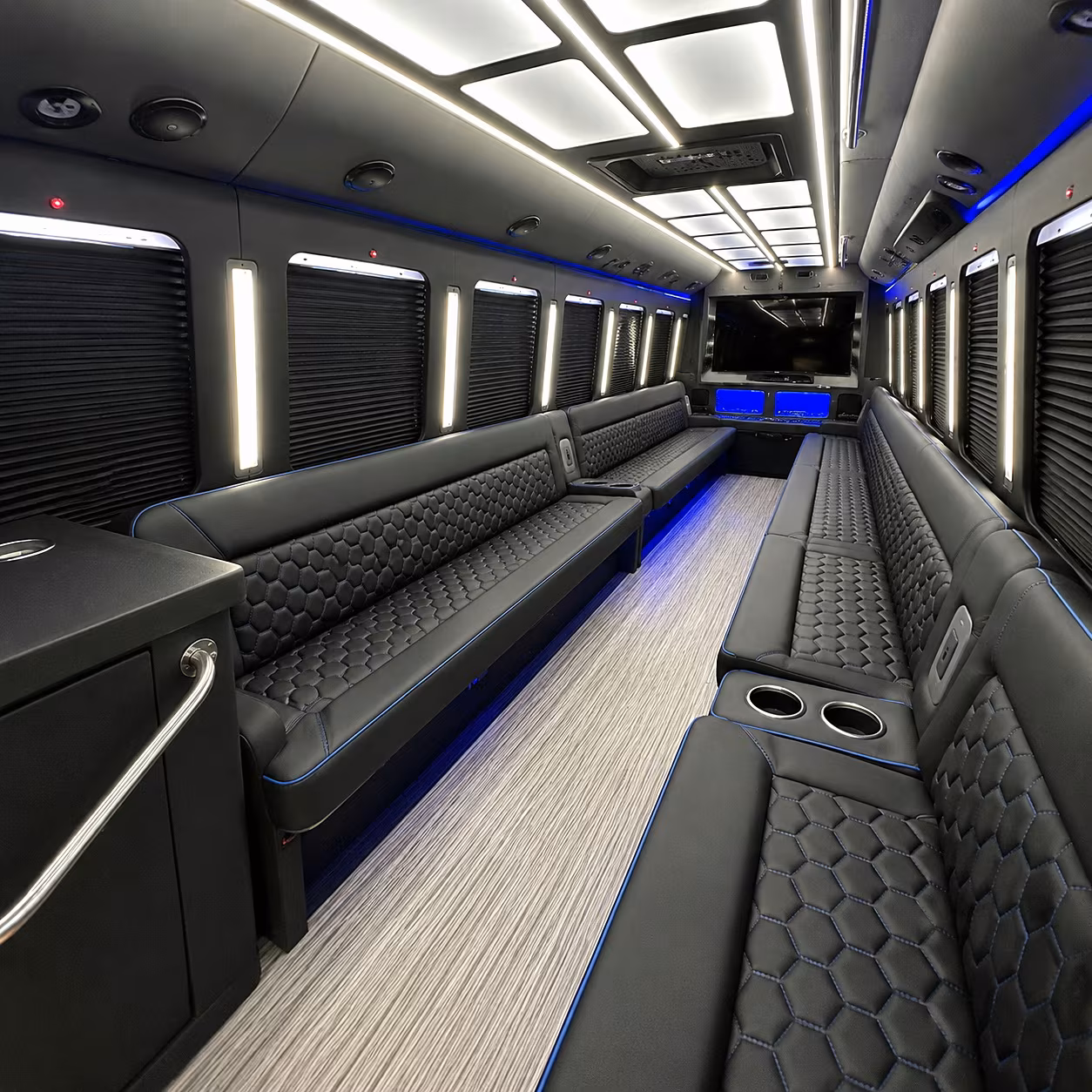 columbia party bus rental interior